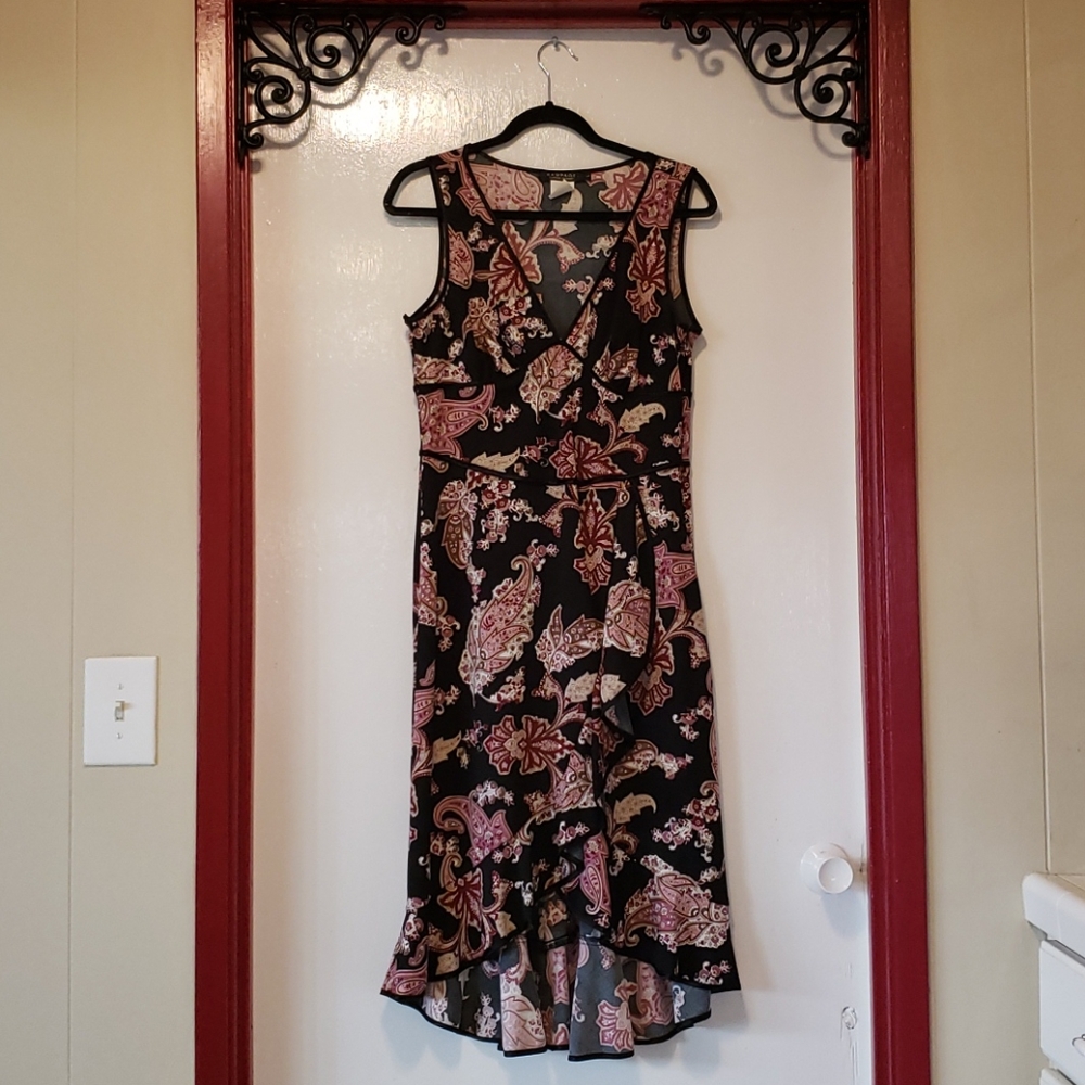 Rampage LG Paisley W/Ruffles Sleeveless Dress